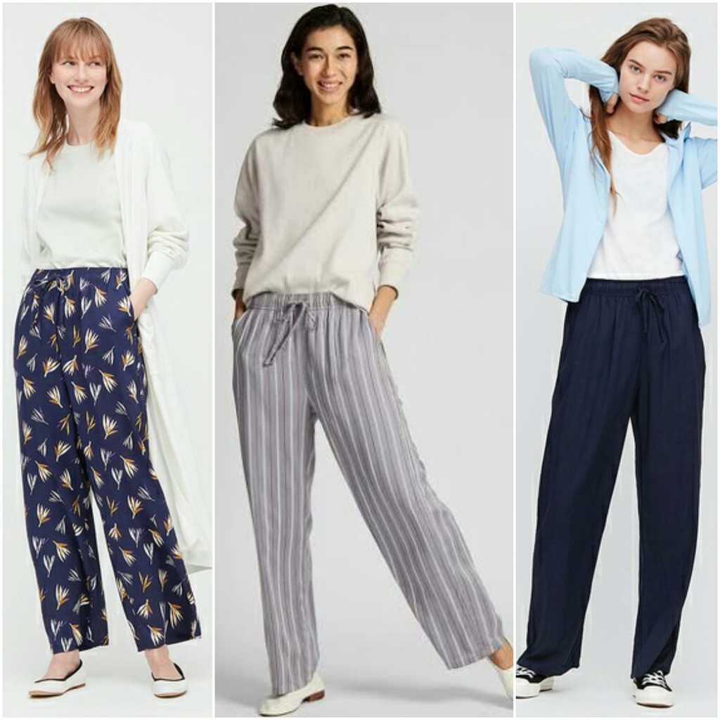  CELANA  KULOT  PANJANG UNIQLO  DRAPE PANTS Shopee Indonesia