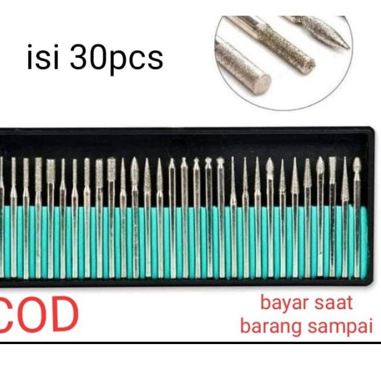Penjualan Terbanyak.. 30pcs mata bor cun mini grinder ukir,kikir,poles,batu,kaca,PVC, akrilik