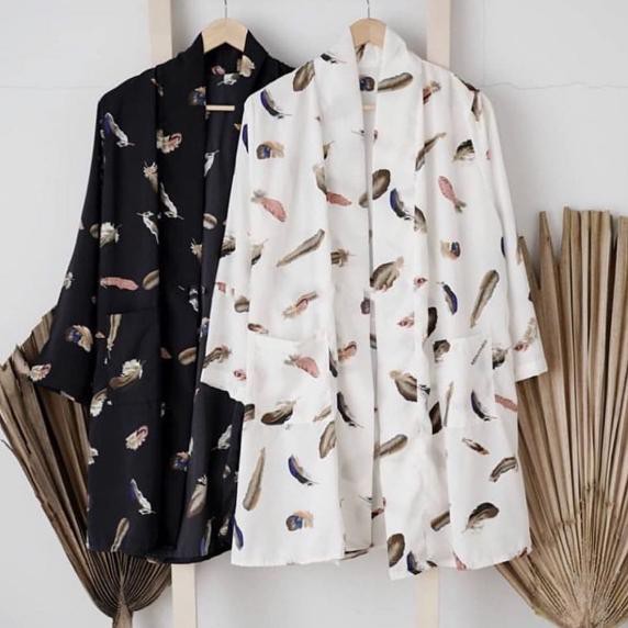 SNE117 grosir_solo || GLACIA LONG KIMONO || EMILY CARDIGAN MOTIF BULU OUTER WANITA .,..,.,,,,.,