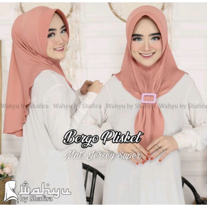 bergo plisket pet hijab instan free bross l/gesper