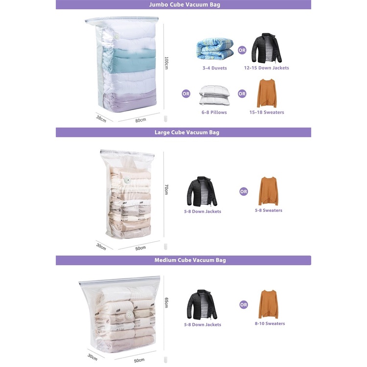 URIBI Cube Vacuum Storage Bag - Tempat Penyimpanan Multifungsi