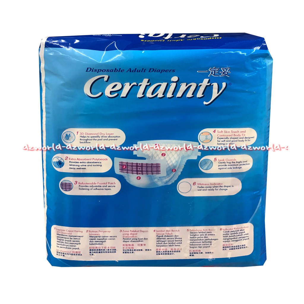 Certainty L 10 Popok Perekat Cegah Iritasi Antibacterial Certainti L10 Popok Dewasa Orang Tua Diapers Anti Bakteri Diaper Certainly