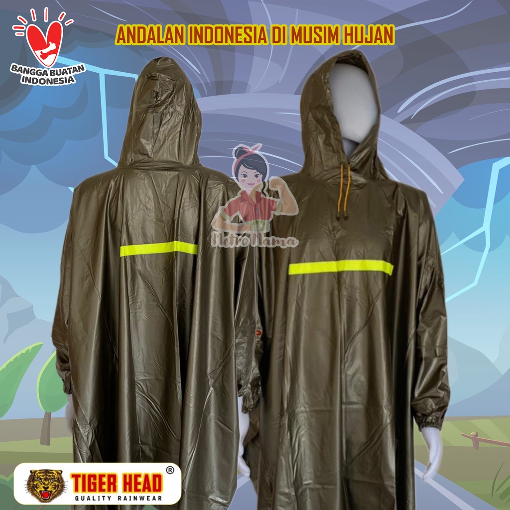 Jas Hujan Poncho BIG TOP M lengan TIGER HEAD 68209 ORI Mantel Tebal Murah mood