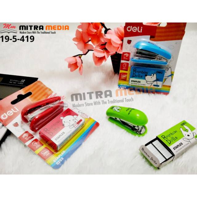 

STAPLER MINI + REFILL DELI NO 10 MOTIF MURAH
