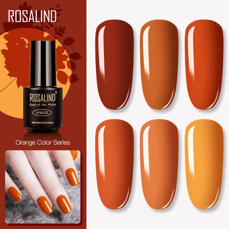 Rosalind ORANGE SERIES Gel Nail Polish UV LED / Kutek / Cat Kuku Murah Bagus
