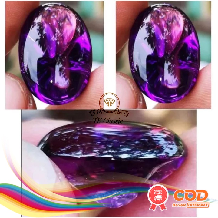 Batu Permata natural kecubung bungur