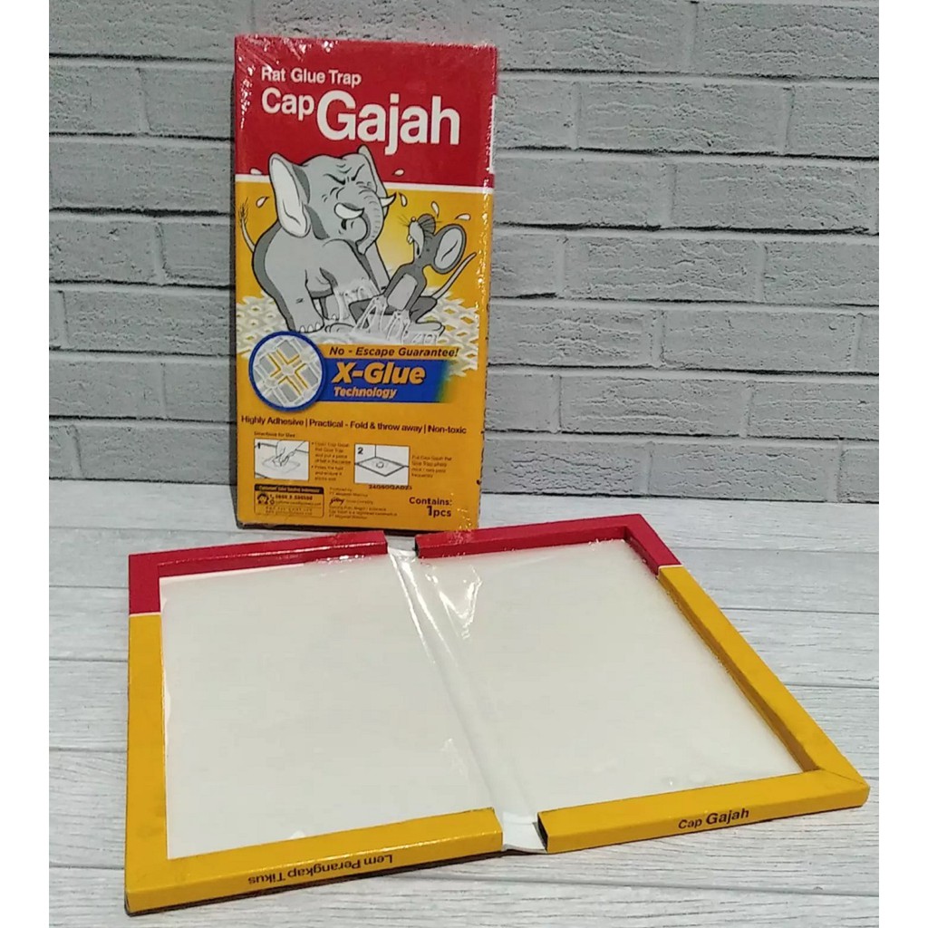 Lem Tikus Cap Gajah X Glue Original Papan Trap Ampuh Perangkap Tikus Shopee Indonesia