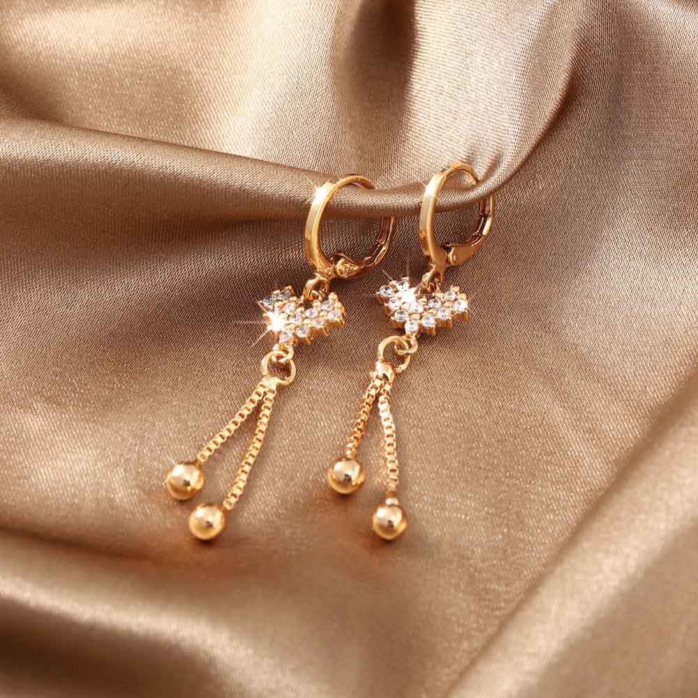 COD✅Anting Titanium Wanita Anti Karat Terbaru 2023 Korea Aksesoris Anting Panjang Perhiasan Dewasa D162