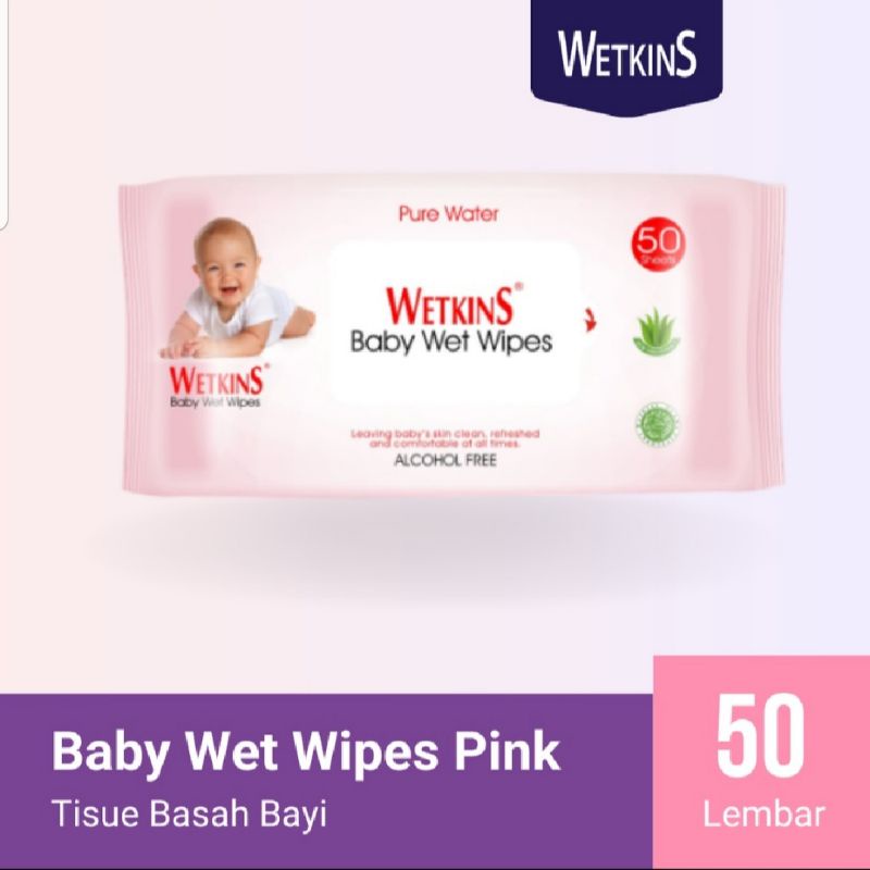 TISSUE BASAH WETKINS BABY 50 SHEET TISU BASAH ANTISEPTIC