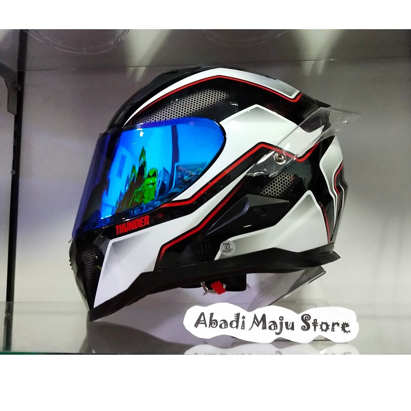 Helm Snail FFS1 Motif Baru Thunder White Original