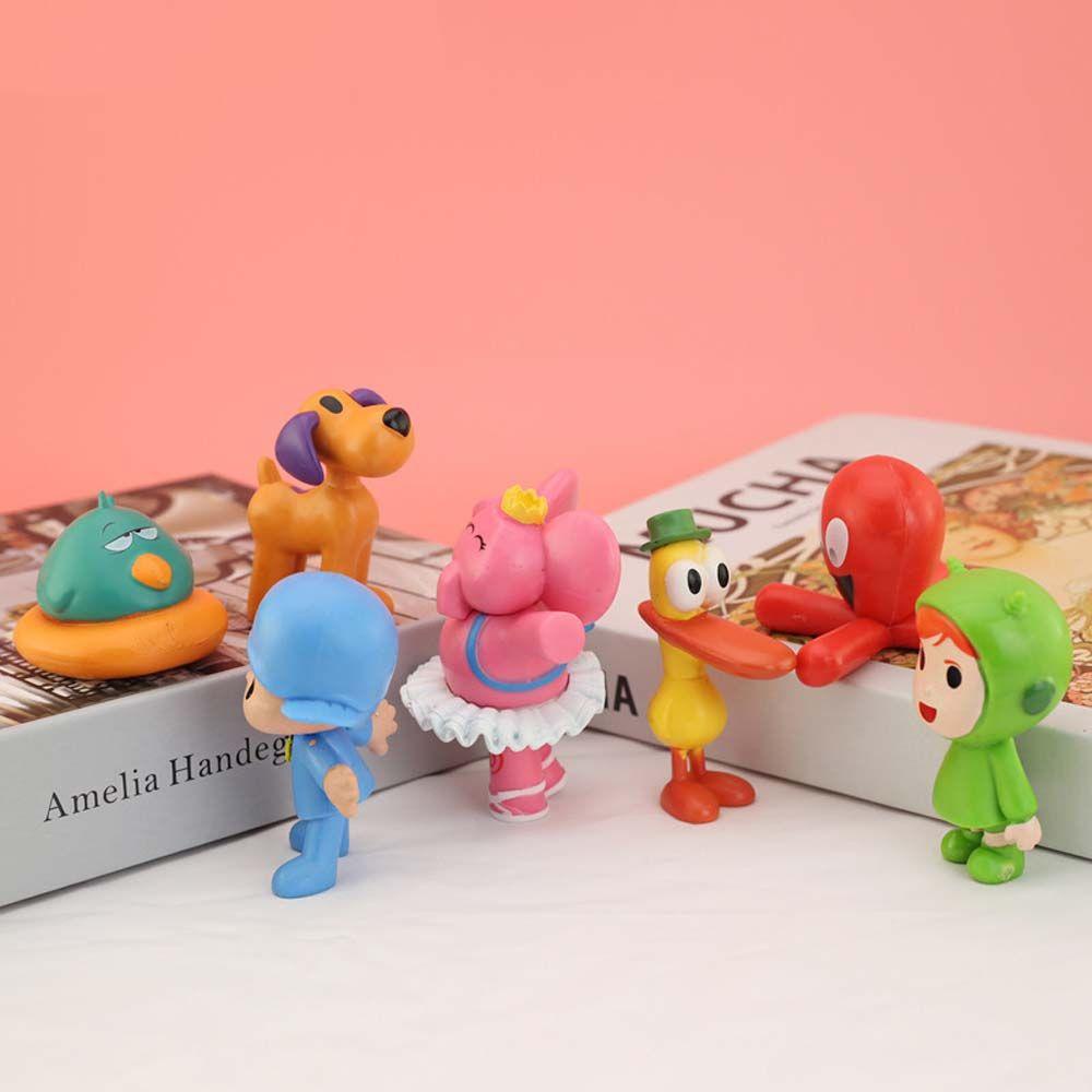 [Elegan] Pocoyo Action Figure Figurine Mainan Hadiah Ornamen Desktop Burung Miniatur Gajah Figure Mainan