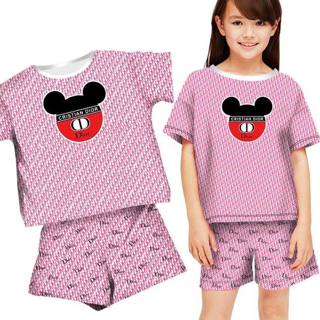 Lagi Tren-938  baju setelan anak perempuan model celana umur 6- 12 tahun/ dior anak - S, DIOR PINK