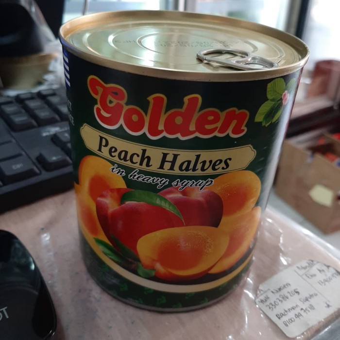 

ds20112s Golden Peach Kaleng 820Gr, Isi Buah2An Peach Yg Segar Xa20X1