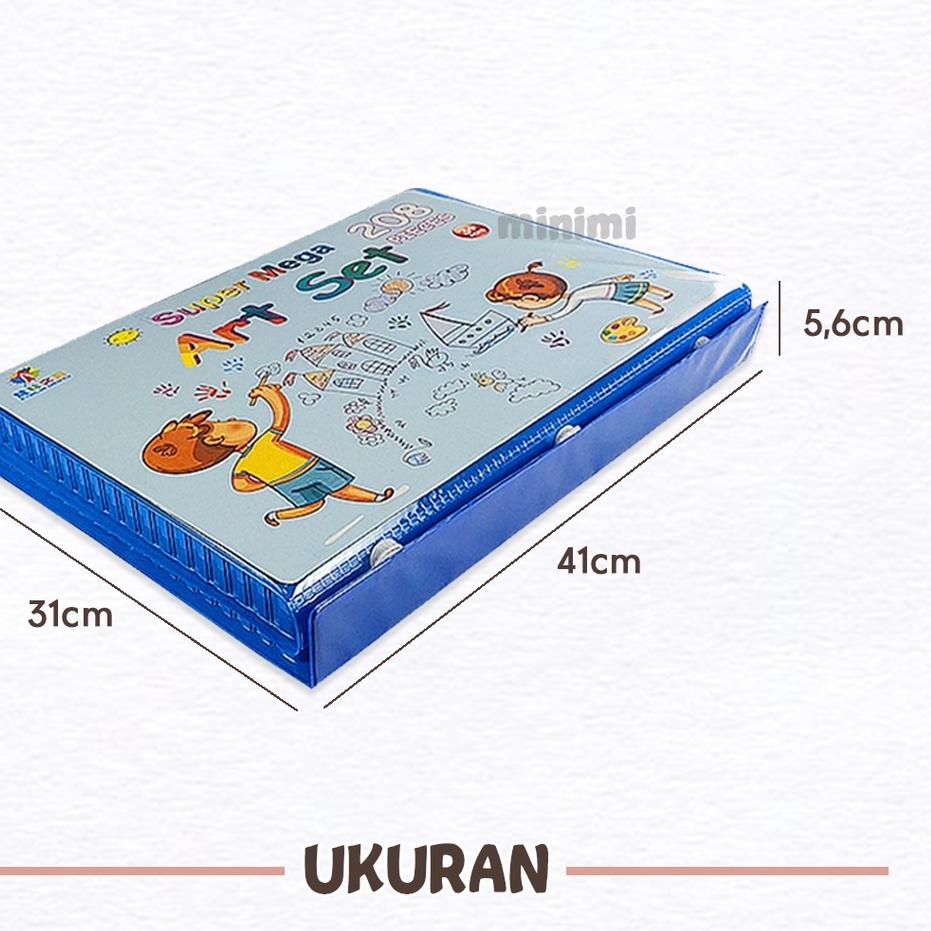 

✻Ready Stock➻ Crayon Mewarnai Alat Mewarnai Oil Pastel Anak Set 5 IN 1 Isi 208pcs Oil Pastel Crayon 208 Macam Warna Set Koper 208 in 1 Cocok Untuk Kad MINIMI 51 ➻