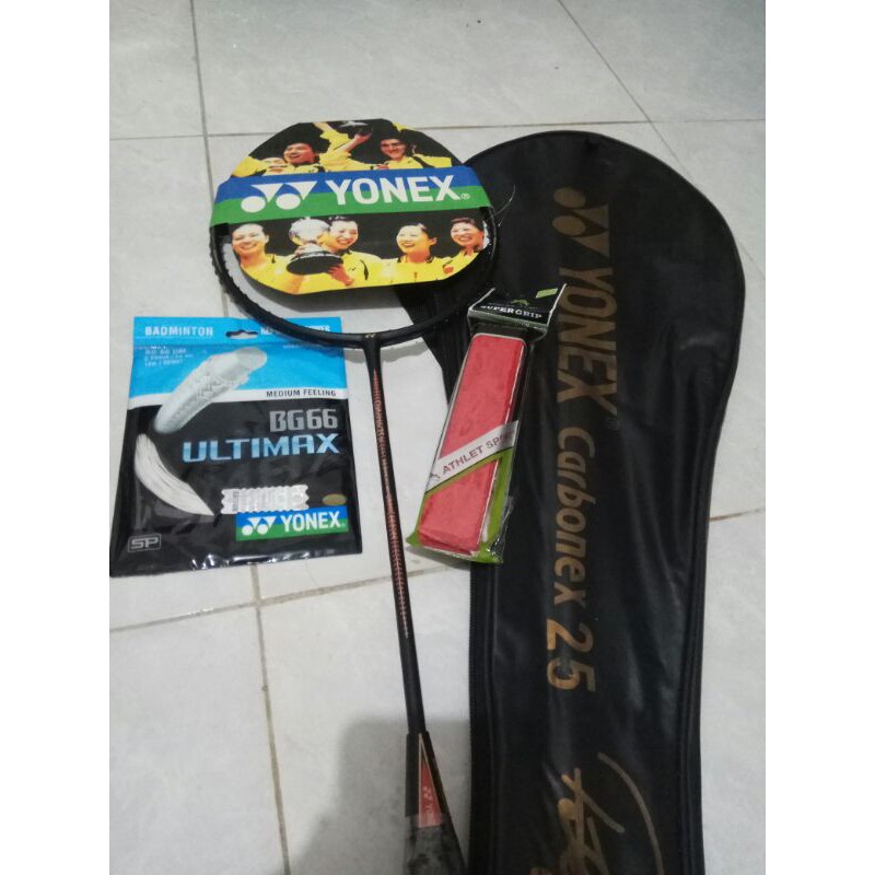 Raket yonex carbonex 25 sp paket komplit