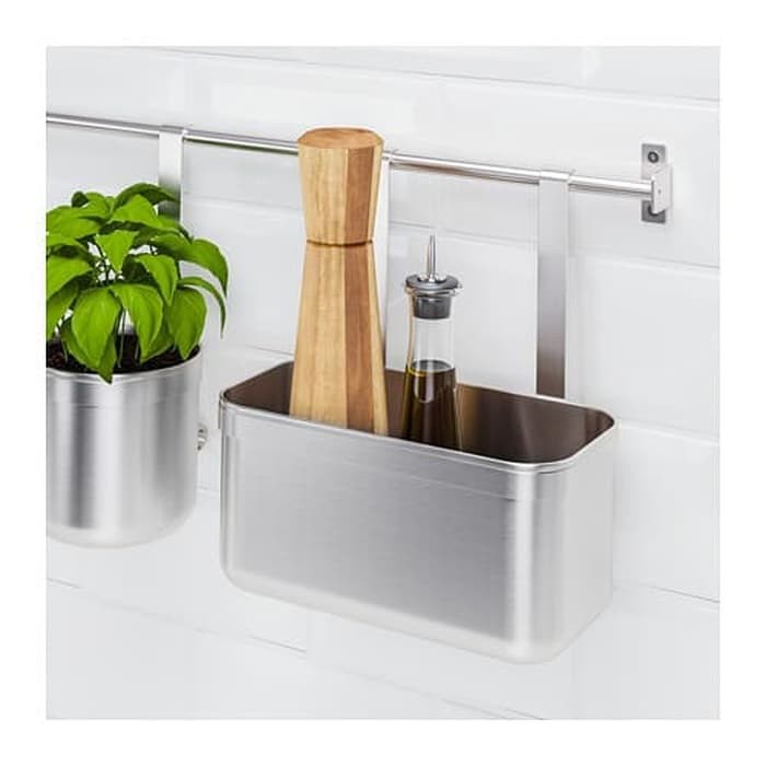 

Wadah Gantung Rak Dapur Gantung Stainless Steel 24x12x26.5cm KUNGSFORS