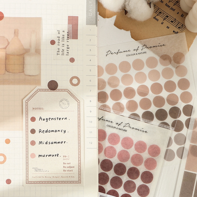 imoda 3Lembar 125*100mm Stiker Kertas Motif Polkadot Untuk Scrapbook-3