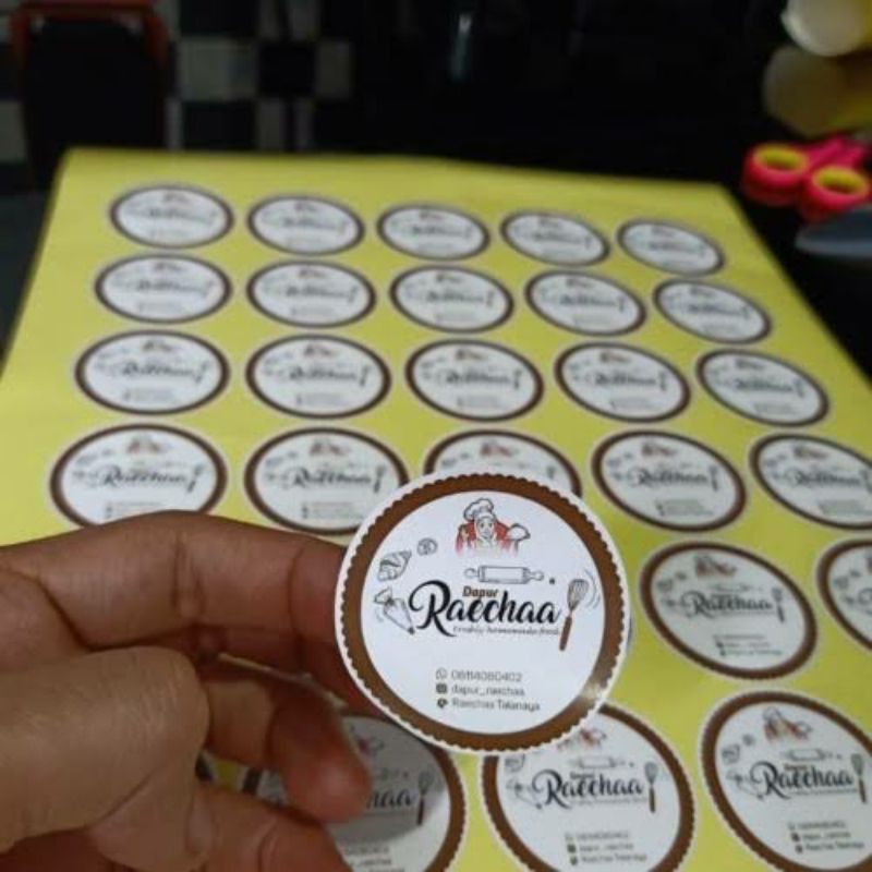 Cetak Sticker Label Bulat Stiker Makanan Kemasan Botol Minuman Proses 1 Hari Jadi-3