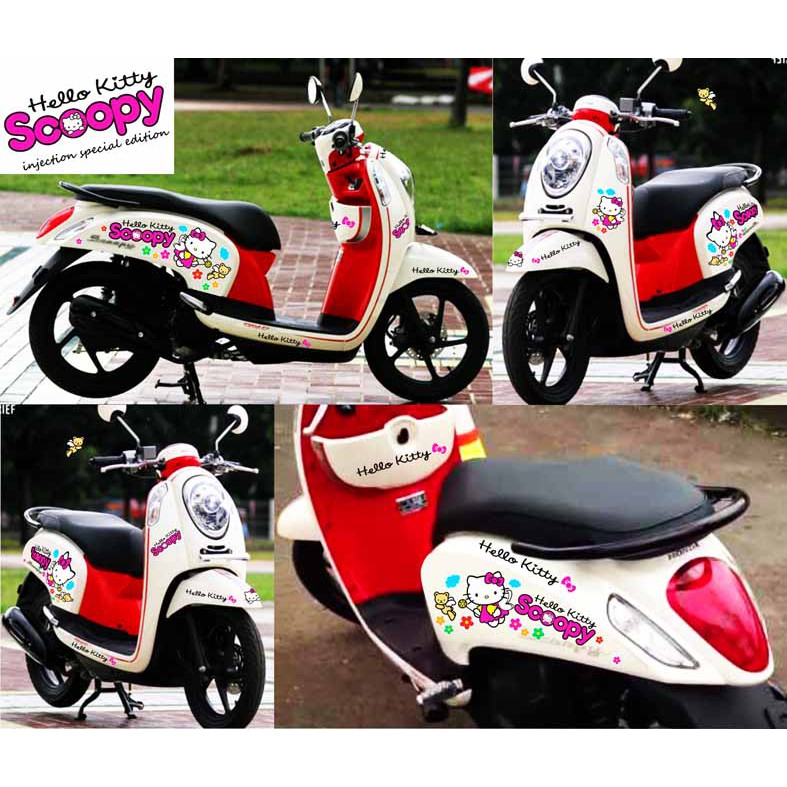 Sticker Motor Scoopy Fi Kitty New Edition