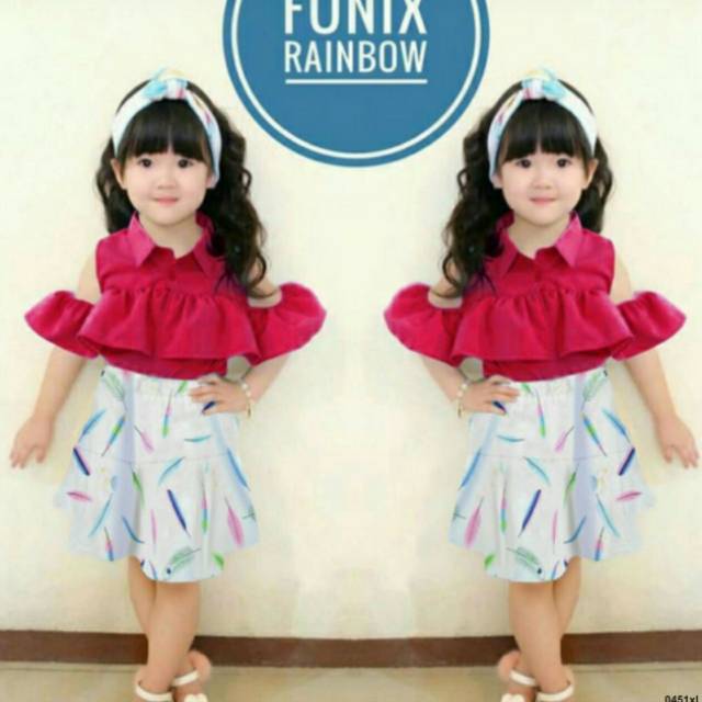 ST RED FEATHER up 49.000 Baju kemeja pundak bolong bahan rayon adem kancing 1