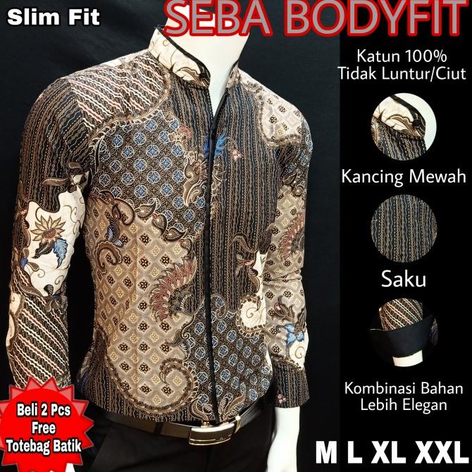 BATIK PRIA SLIMFIT PREMIUM SEBA LS28833 KERAH SHANGHAI