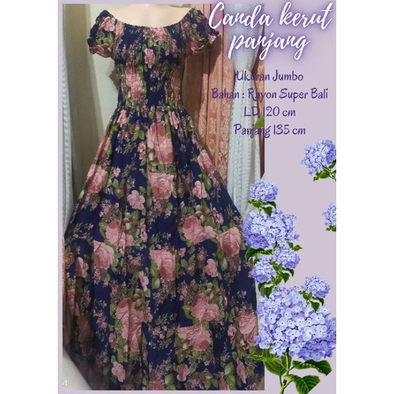 Dress canda panjang //Canda kerut panjang //Canda kerut longdress