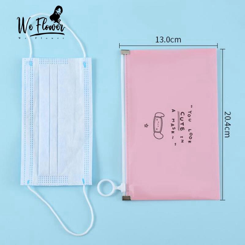 We Flower Tas Pouch Organizer 10pcs Masker Motif Kartun Ukuran 205x130mm Dengan Resleting