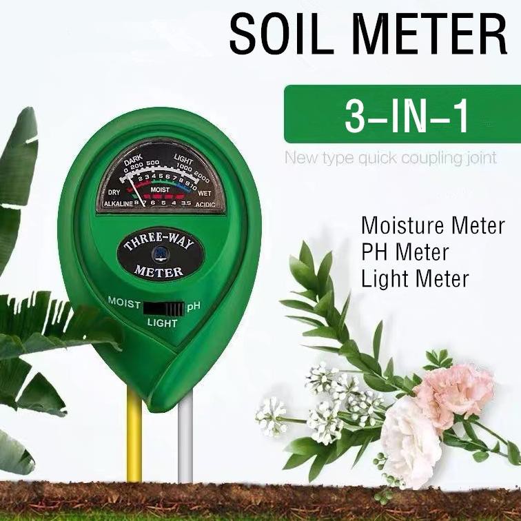 Harga Spesial.. Soil Analyzer 3 in 1 (Moisture,PH,Light) Meter Cek Tanah Tester Alat 72