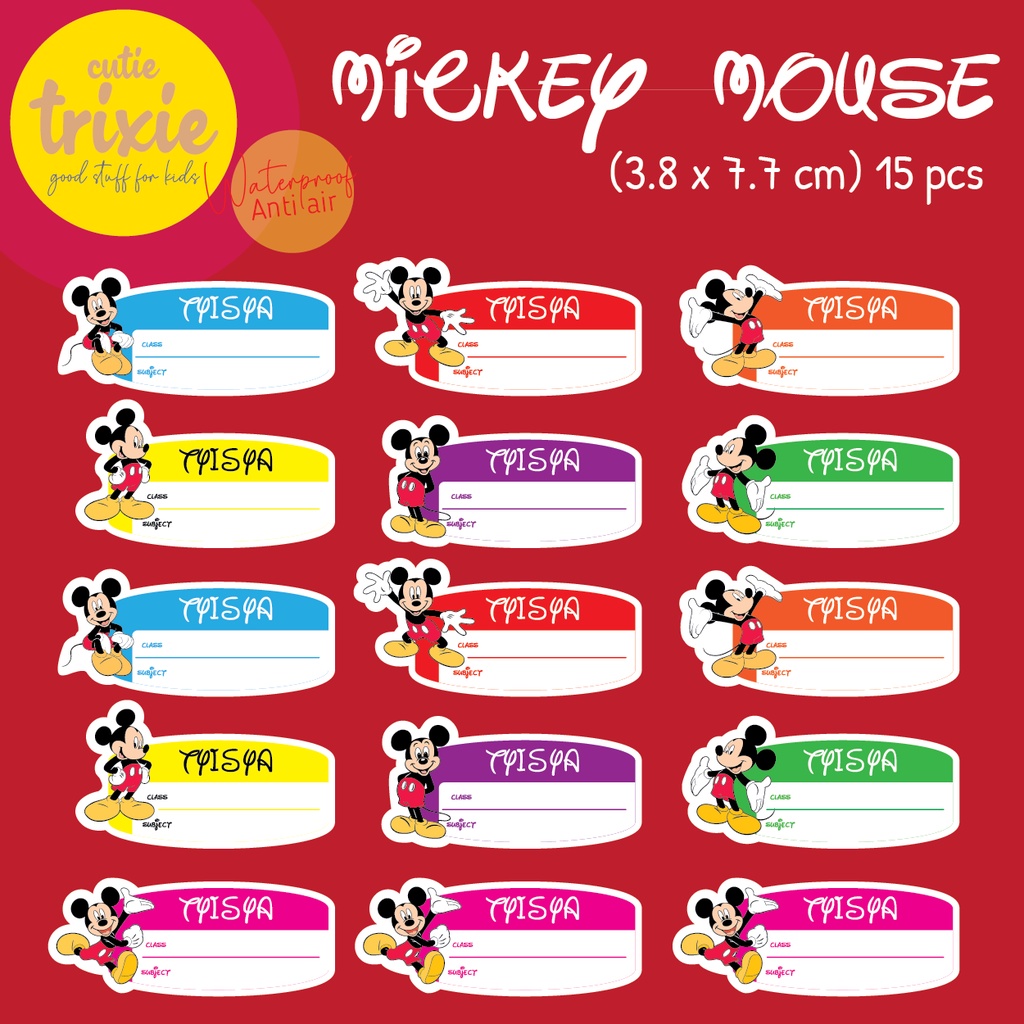 

STICKER LABEL BUKU MATA PELAJARAN / MAPEL ANAK MICKEY