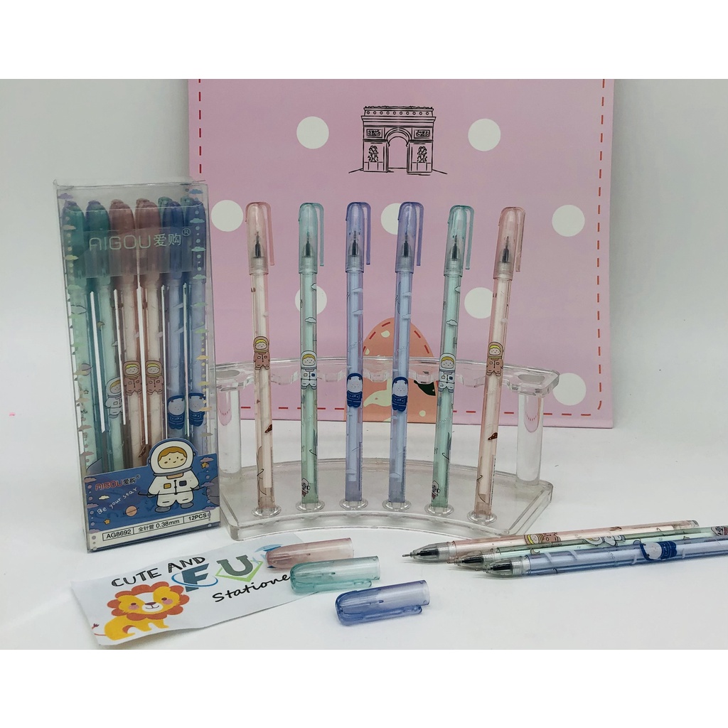 

(12 PCS) PULPEN GEL AG-8692 ASTRONAUT / BALL PEN/ PENA