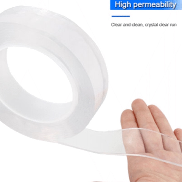

XLIFE | 2mmX5meter] Double Tape Nano Tape Tape Isolasi Selotip 2 Sisi Kuat Dicuci