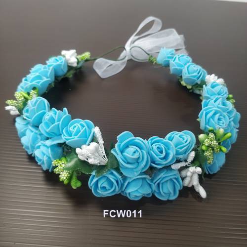 [BISA COD] AKSESORIS RAMBUT MAHKOTA BUNGA BLUE FLOWER CROWN ANAK FCW011