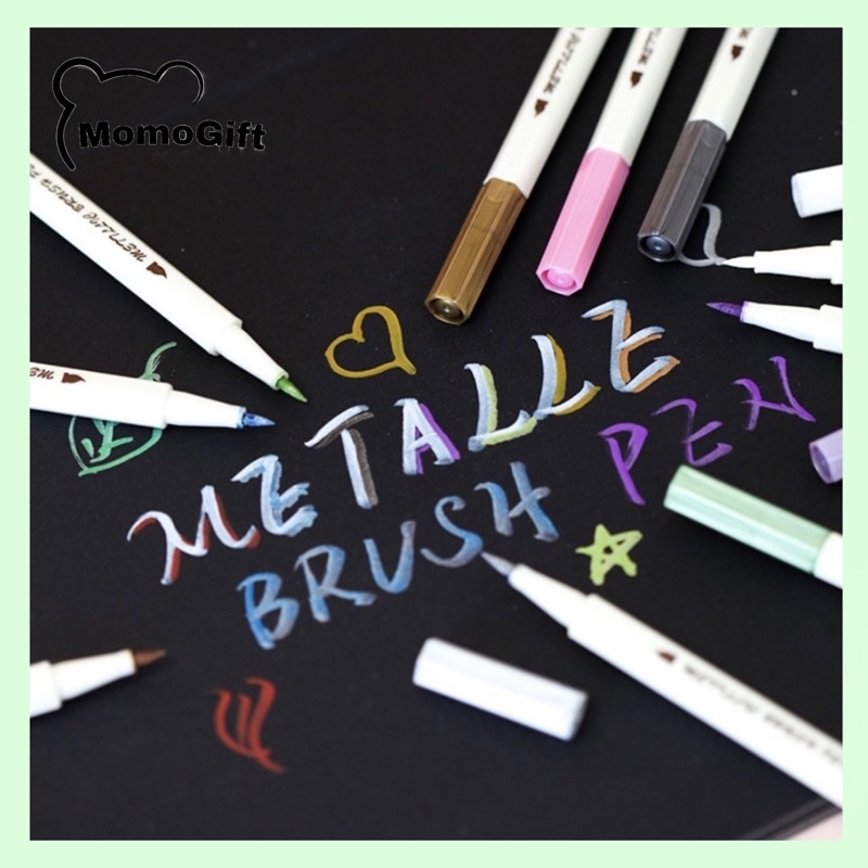 

Pena Metalik Brush Metallic Brush Pen Spidol Pena Metalik Warna Warni - AT11