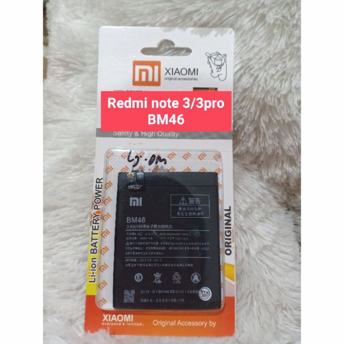 Baterai Xiaomi Redmi Note 3/ 3 Pro BM46 Original