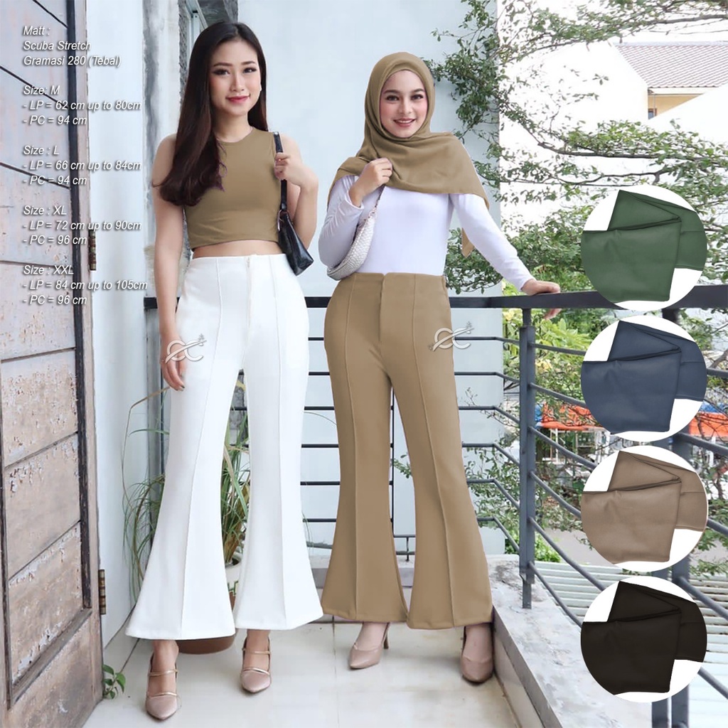 COD CELANA KULOT CUTBRAY HIGHWAIST IMPORT SCUBA Tebal JUMBO Devino Style