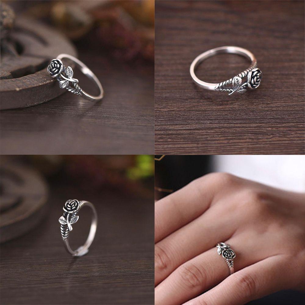 Lily Rose Cincin Cinta Hadiah Pertunangan Pernikahan Retro Perhiasan