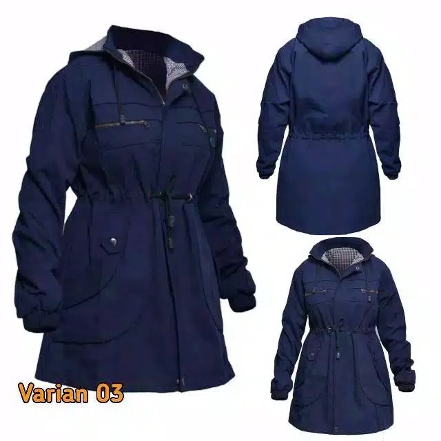 Jaket Parka Wanita Big Size Jumbo Muslimah Korea Bolak Balik Import Premium Terbaru L XL XXL 3XL 4XL