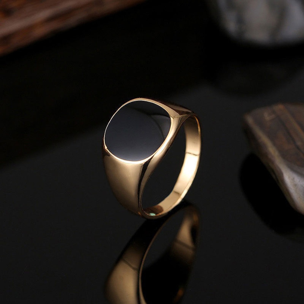 Cincin Bahan Titanium Stainless Steel Warna Hitam Untuk Pria