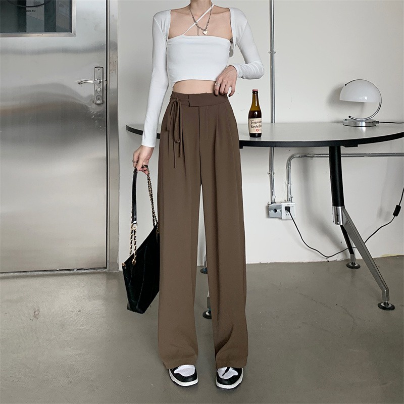 XIAOZHAINV Celana Wanita Korean Style High Waist Loose Pants HW0038/Celana Kantor Formal/Celana Kulot Wanita