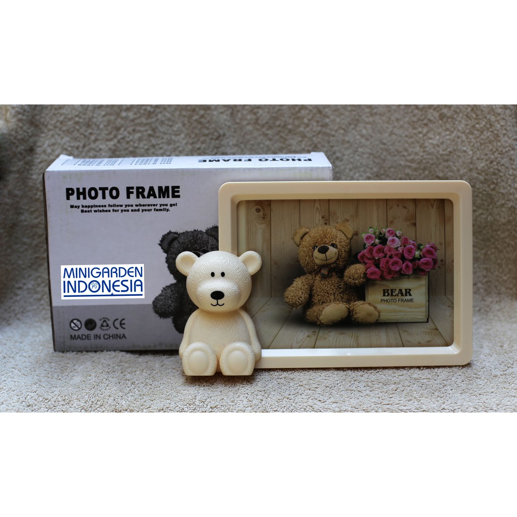 Frame foto 5R model bear MGI Kado 002 bingkai pigura photo halus ( ada kotak kardus )