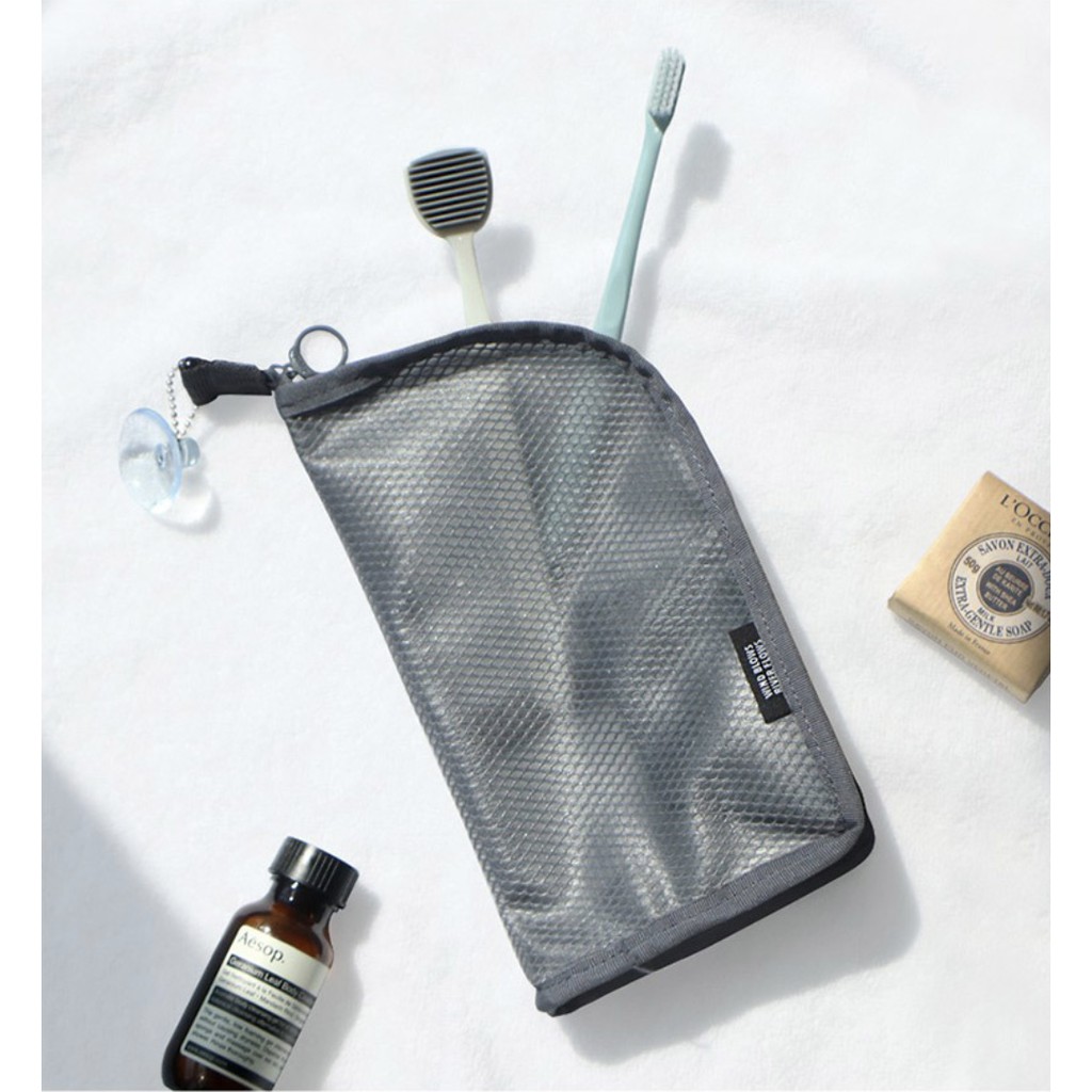 WRF37 Tas Model Jaring Triangle Waterproof Kosmetik Toiletaries Travel Multifungsi Impor TKM