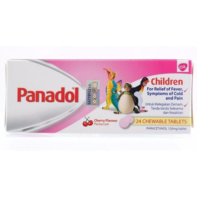 Panadol Kids Chewable 24s Cherry Flavor /Panadol anak MALAYSIA