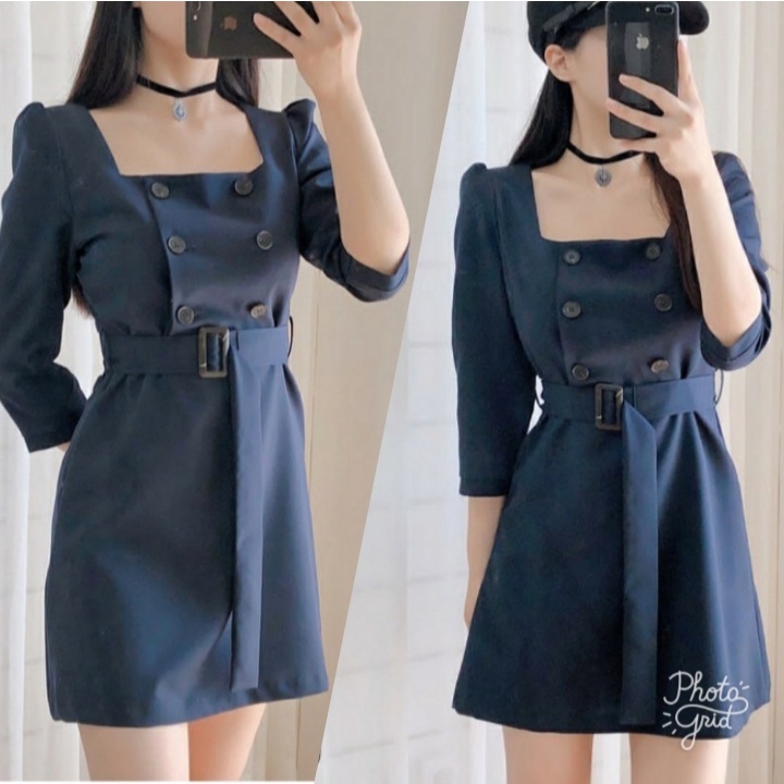 FWG - DRES CYNTIA / DRESS WANITA KOREA / DRESS BUTTON CASUAL TERBARU / PAKAIAN DRESS WANITA