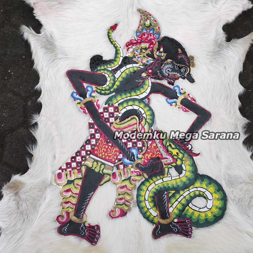 Lukisan Lembaran Wayang Kulit Full Body 77x55 cm - Bratasena Brotoseno