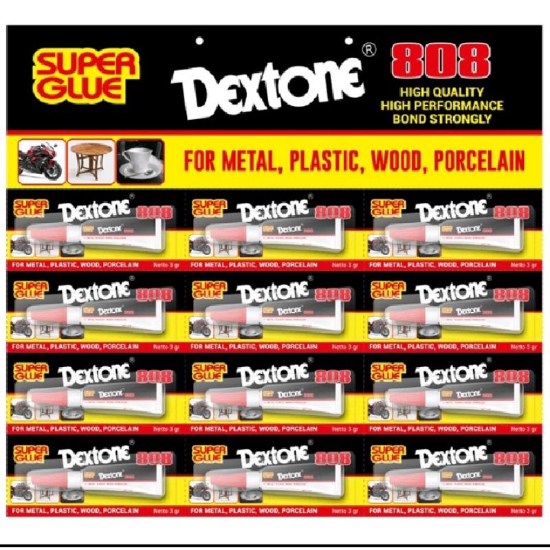 

LEM DEXTONE / SUPER GLUE (1 LEMBAR isi 12 pcs)