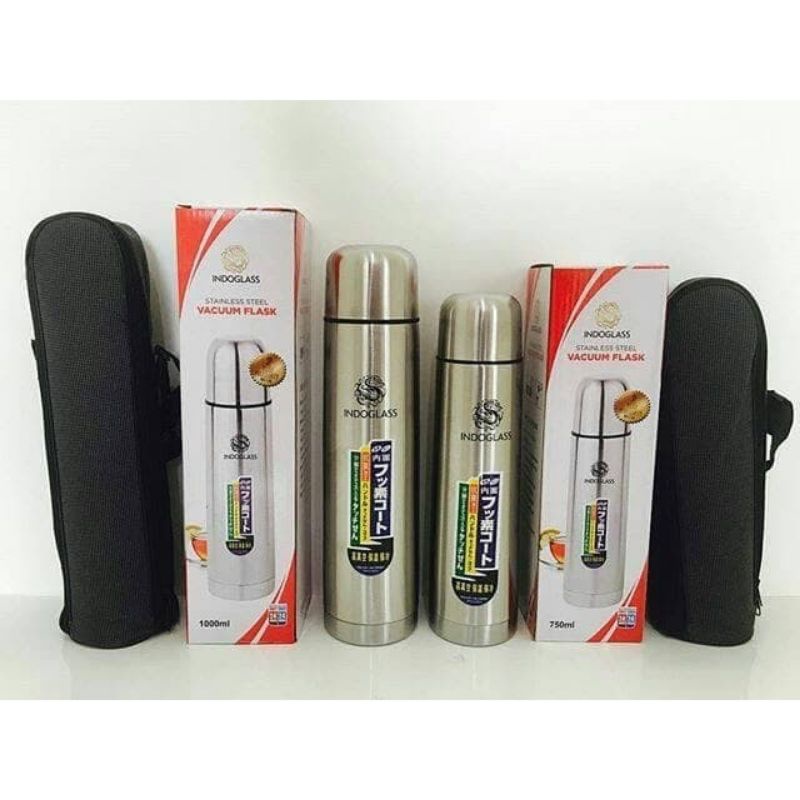 Termos Stainles Steel Vacuum Flask 1 Liter / Termos Indoglass 1 Liter / termos air / termos air panas / termos