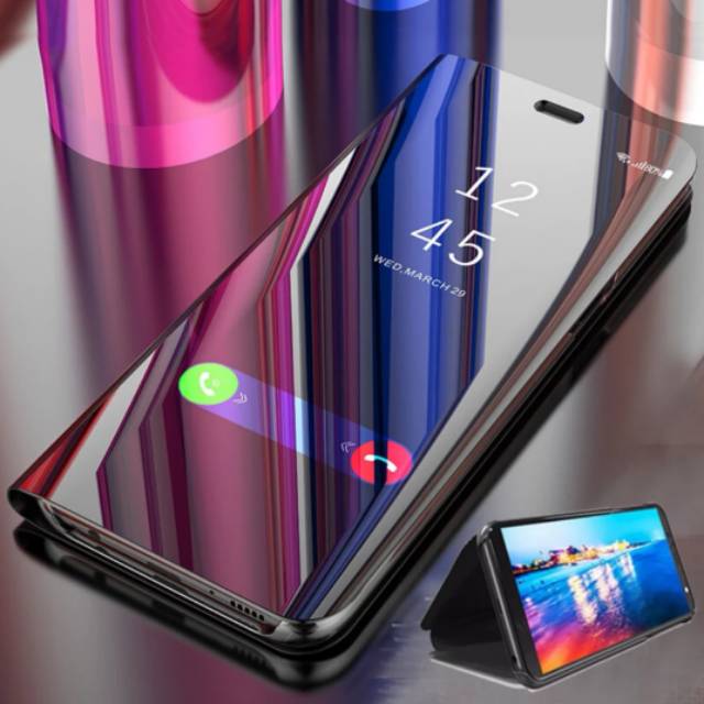 CASE FLIP COVER MIROR KACA CLEAR VIEW XIAOMI REDMI 6 PRO A2 LITE 4A MI CC9 PRO SARUNG CASING