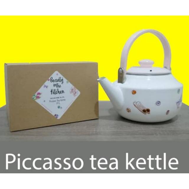 Picasso Tea Kettle Teko 2 Liter Enamel Chefina Beauty in Kitchen