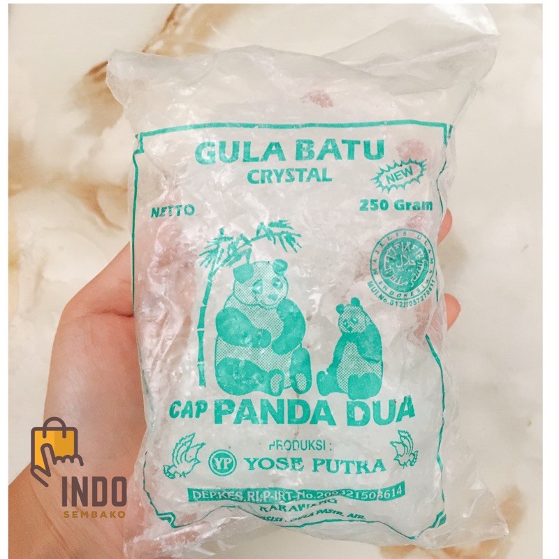 Gula Batu Cap Panda Dua 1 Sachet 250g / lump small candy / kembang gula kristal / gula batu crystal