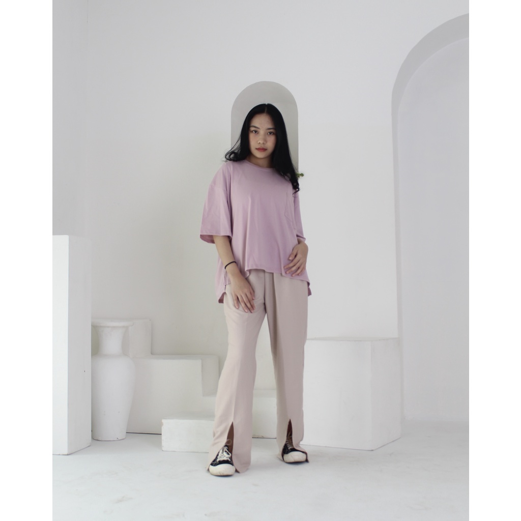 Hollingberry - Yuna Slit Pants Celana Wanita